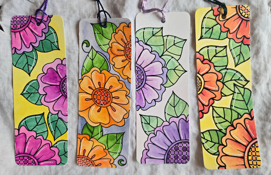4 Floral Bookmarks