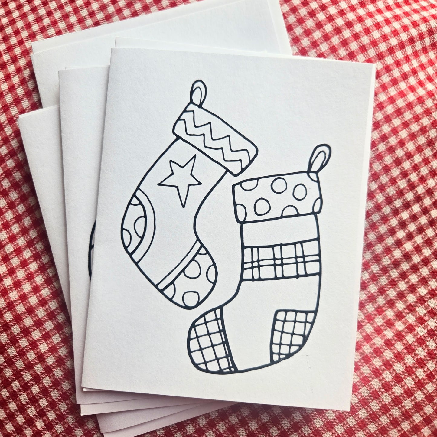 4 Christmas Cards to Colour