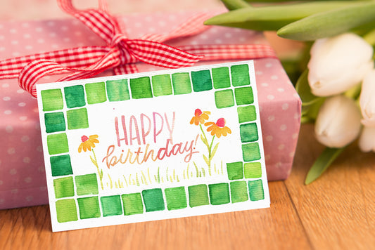 Watercolour Birthday Cards - 5 Styles
