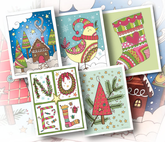 Cheery Christmas Cards - 5 styles